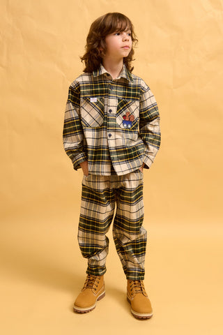 karavan clothing fashion fall winter 25 homecoming rookies collection noddy trousers checked green ivory