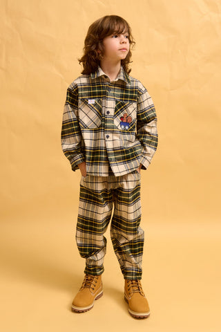 karavan clothing fashion fall winter 25 homecoming rookies collection george shirt checked green ivory