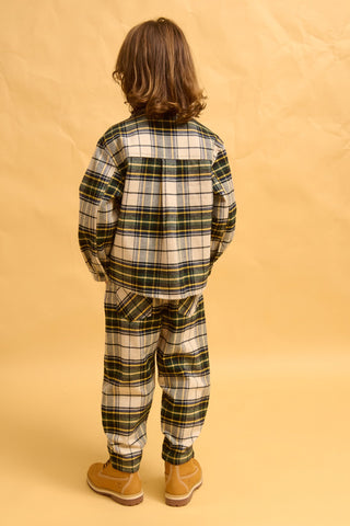 karavan clothing fashion fall winter 25 homecoming rookies collection noddy trousers checked green ivory