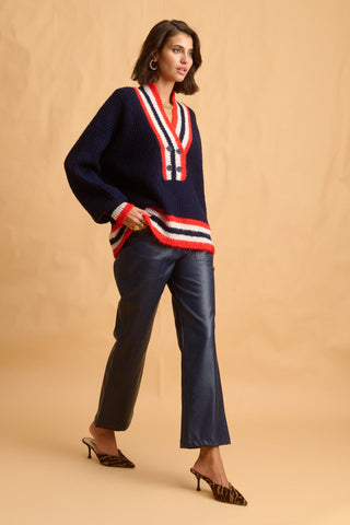 karavan clothing fashion fall winter 25 homecoming collection gianna pullover blue red