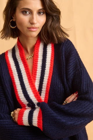 karavan clothing fashion fall winter 25 homecoming collection gianna pullover blue red