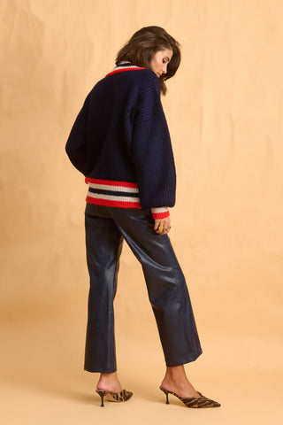 karavan clothing fashion fall winter 25 homecoming collection dion trousers blue crocodile