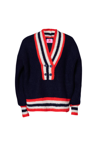 karavan clothing fashion fall winter 25 homecoming collection gianna pullover blue red