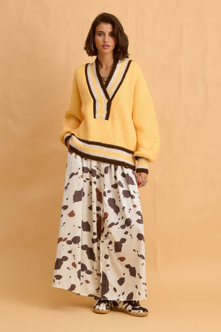 karavan clothing fashion fall winter 25 homecoming collection wesley skirt cow brown