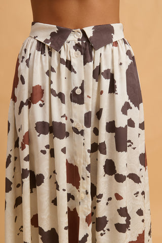 karavan clothing fashion fall winter 25 homecoming collection wesley skirt cow brown