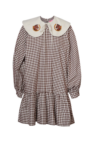 karavan clothing fashion fall winter 25 homecoming collection gillian mini dress brown checked