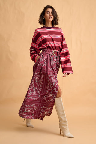 karavan clothing fashion fall winter 25 homecoming collection wesley skirt paisley bordeaux