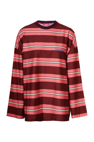 karavan clothing fashion fall winter 25 homecoming collection ginny longsleeve pink bordeaux stripes