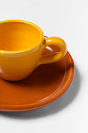 karavan planet fall winter 26' collection greek coffee set brown yellow ceramic