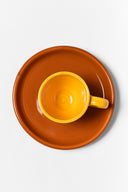 karavan planet fall winter 26' collection greek coffee set brown yellow ceramic