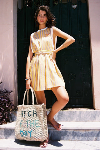 karavan clothing fashion spring summer 26 nai special issue collection matenia dress yellow stripes