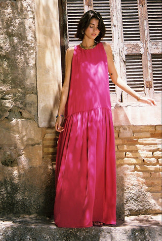 karavan clothing fashion spring summer 26 nai special issue collection olive dress fuchsia satin