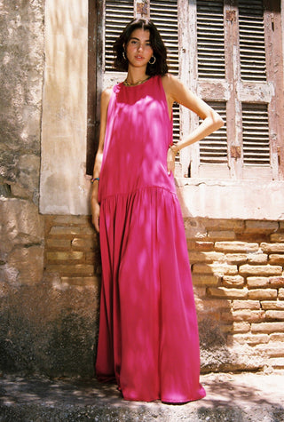 karavan clothing fashion spring summer 26 nai special issue collection olive dress fuchsia satin