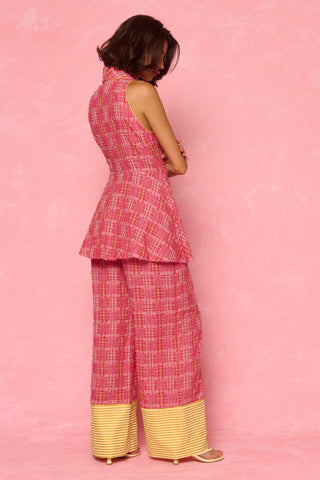 karavan clothing fashion spring summer 26 nai weekendwear collection hana trousers checked red