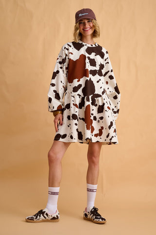 karavan clothing fashion fall winter 25 homecoming collection hannah mini dress black white cow