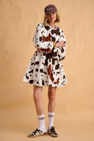 karavan clothing fashion fall winter 25 homecoming collection hannah mini dress black white cow