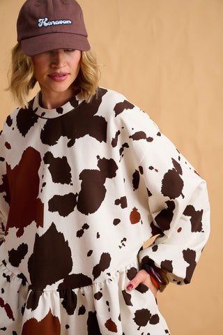karavan clothing fashion fall winter 25 homecoming collection hannah mini dress black white cow