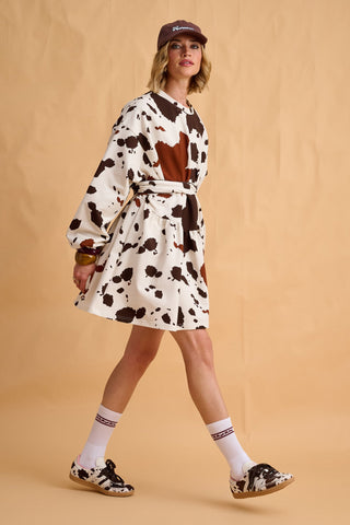 karavan clothing fashion fall winter 25 homecoming collection hannah mini dress black white cow