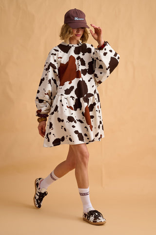 karavan clothing fashion fall winter 25 homecoming collection hannah mini dress black white cow