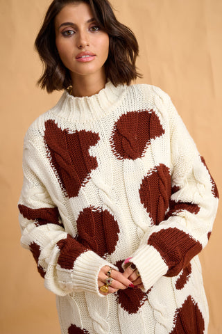 karavan clothing fashion fall winter 25 homecoming collection frida pullover brown cow ivory