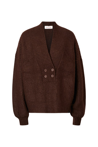 karavan clothing fashion fall winter 25 homecoming krvn collection harper knitted sweater brown