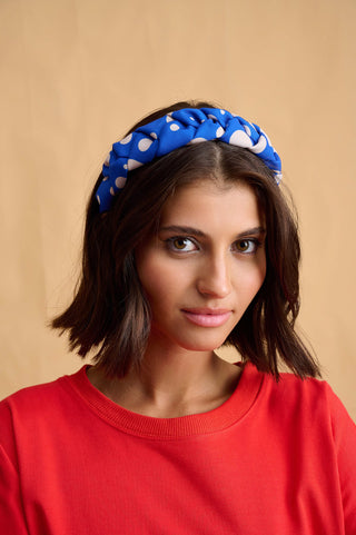 Thelma Headband (Polka Blue)