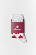 karavan loungewear planet fall winter 26' collection heart socks white red