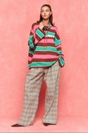 brooklyn sweatshirt karavan fall winter 26' collection pink brown stripes