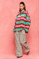 brooklyn sweatshirt karavan fall winter 26' collection pink brown stripes