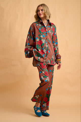 karavan clothing fashion fall winter 25 homecoming collection effie trousers brown red floral