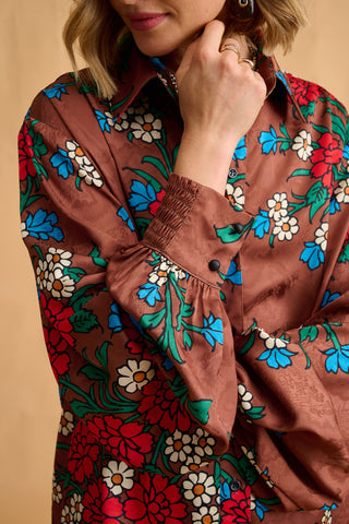 karavan clothing fashion fall winter 25 homecoming collection holly shirt brown red carnation