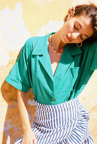 karavan clothing fashion spring summer 26 nai special issue collection zinnia shirt green