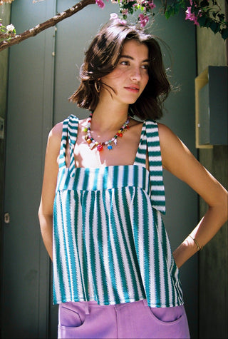 karavan clothing fashion spring summer 26 nai special issue collection ify top green stripes