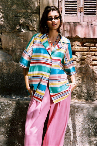karavan clothing fashion spring summer 26 nai special issue collection zinnia shirt multicolor lines