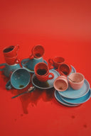 Greek Coffee Set (Blue/Red)