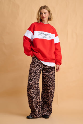 karavan clothing fashion fall winter 25 homecoming collection gail sweatshirt red