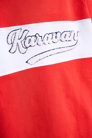 karavan clothing fashion fall winter 25 homecoming collection gail sweatshirt red