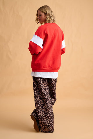 karavan clothing fashion fall winter 25 homecoming collection gail sweatshirt red