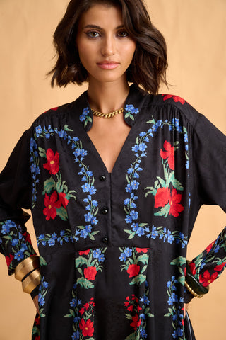 karavan clothing fashion fall winter 25 homecoming collection ioli dress pixel floral black