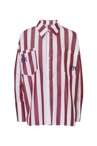karavan clothing fashion fall winter 25 homecoming krvn collection irma shirt bordeaux stripes