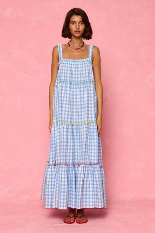 karavan clothing fashion spring summer 26 nai weekendwear collection izma dress checked ciel