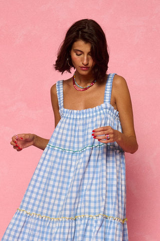 karavan clothing fashion spring summer 26 nai weekendwear collection izma dress checked ciel