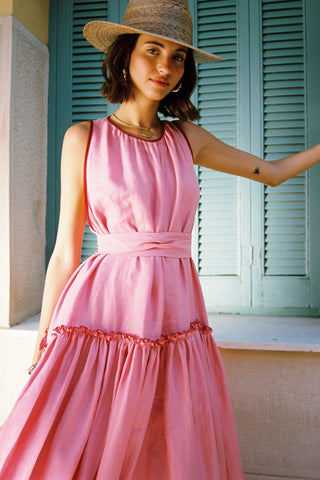 karavan clothing fashion spring summer 26 nai special issue collection iokasti dress pink