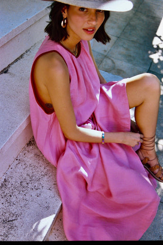 karavan clothing fashion spring summer 26 nai special issue collection iokasti dress pink