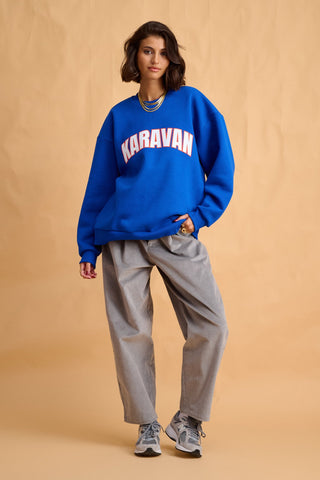 karavan clothing fashion fall winter 25 homecoming collection jasmine sweatshirt blue