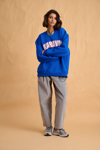 karavan clothing fashion fall winter 25 homecoming collection jasmine sweatshirt blue