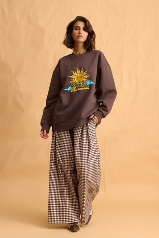 karavan clothing fashion fall winter 25 homecoming collection jasmine sweatshirt brown