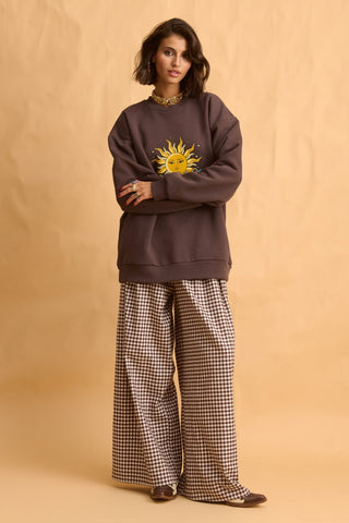 karavan clothing fashion fall winter 25 homecoming collection jasmine sweatshirt brown