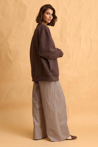 karavan clothing fashion fall winter 25 homecoming collection jasmine sweatshirt brown