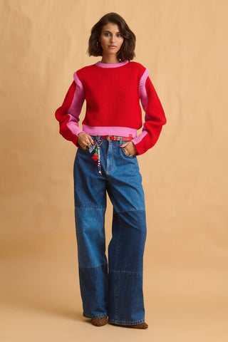 karavan clothing fashion fall winter 25 homecoming collection jenna knitted crop top red pink